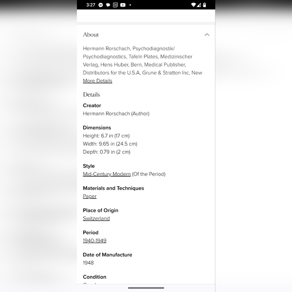 very rare antique pastel Hermann Rorschach Inkblot art🧡 - Picture 6 of 6